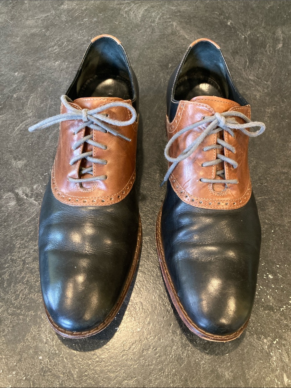 Men Cole Haan black brown leather Oxford shoes size 13